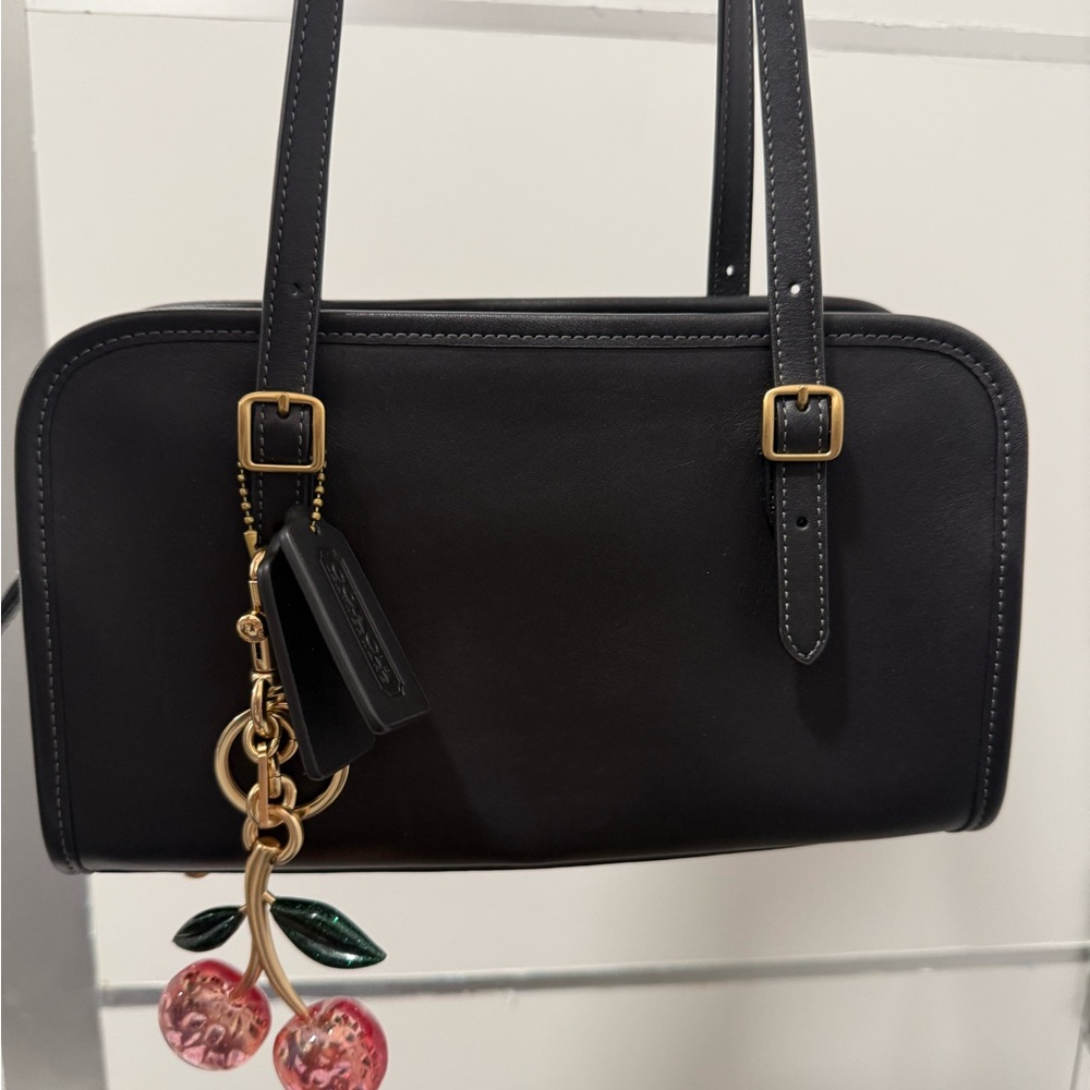 Black Coach Women's Sling Zip Handbag- Cherry charm not included!
